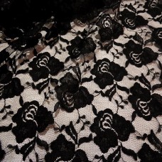 Ткань Гипюр стрейч (черный), 2303